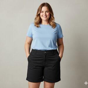 Westbound Women's Black Bermuda Turn Up Shorts Size 12